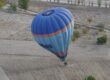 accident, crash landing, fall, bad luck, tipping over, fall over, landing, hot air balloon, captive balloon, hot air balloon ride, air sports, flying, field, fields, stubble field